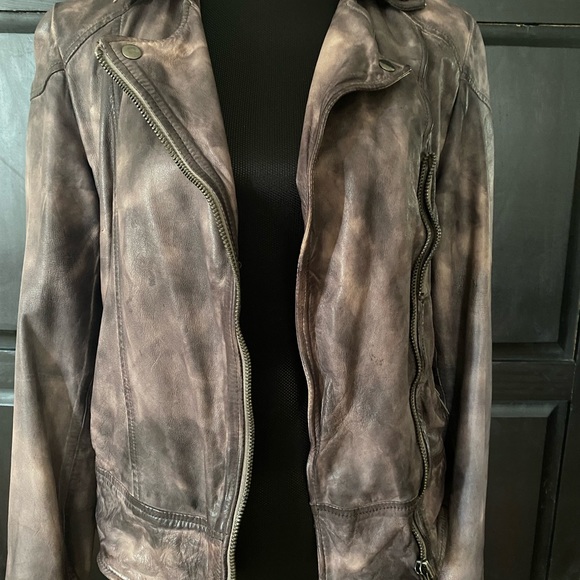 Distressed leather moto jacket from holt renfrew - Picture 3 of 5